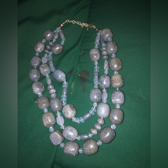 🌴Sterling Silver Sponge Coral & Chalcedony Necklace -693 $150 or $120 w/offer - Picture 1 of 5